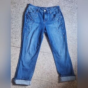 Embellished Crown & Ivy High Rise Jeans Size 6